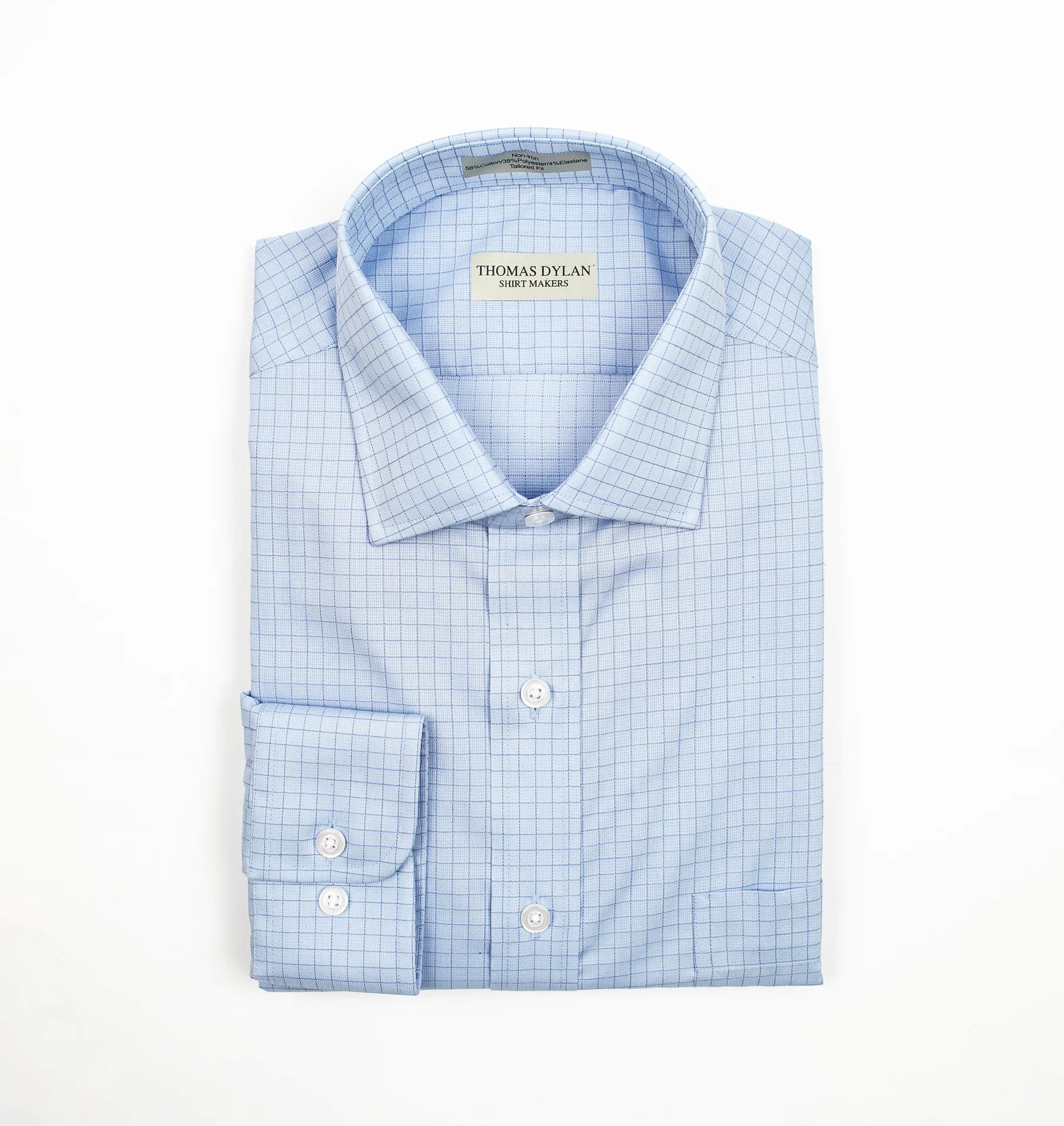 blue windowpane dress shirt The Meram Blue Windowpane