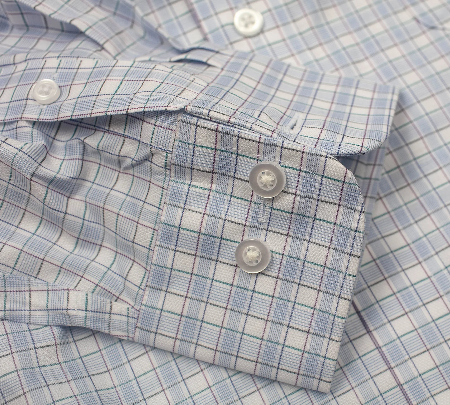 Blue Triple Check - Tailored Dress Shirt